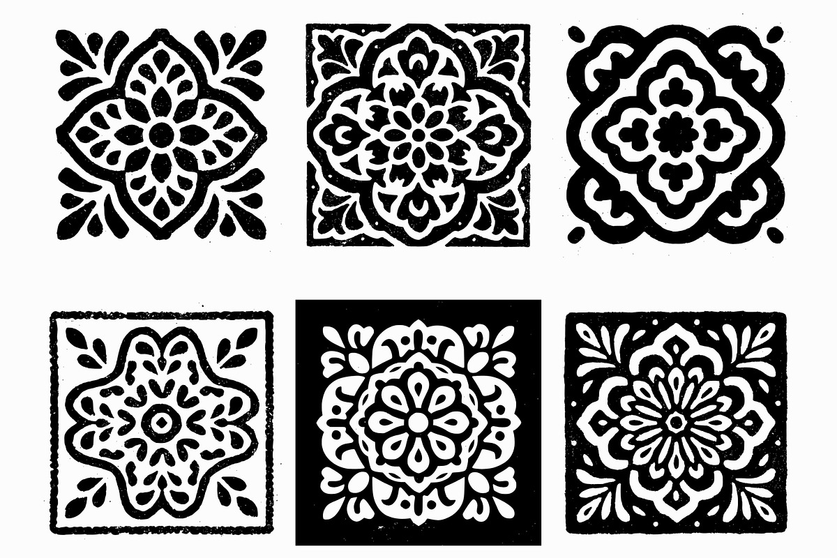 Black and White Decorative Tiles SVG, a Pattern Graphic by Pattern Whimsy (Photo 4 of 4)