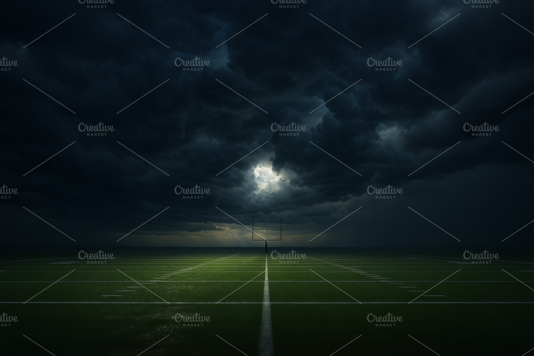Dramatic american football field und, a Photo by Dvoevnore photos