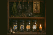 Halloween Botanicals Clipart set., a Seasonal Illustration by Happy Sloth Graphics (Thumbnail 16 of 16)