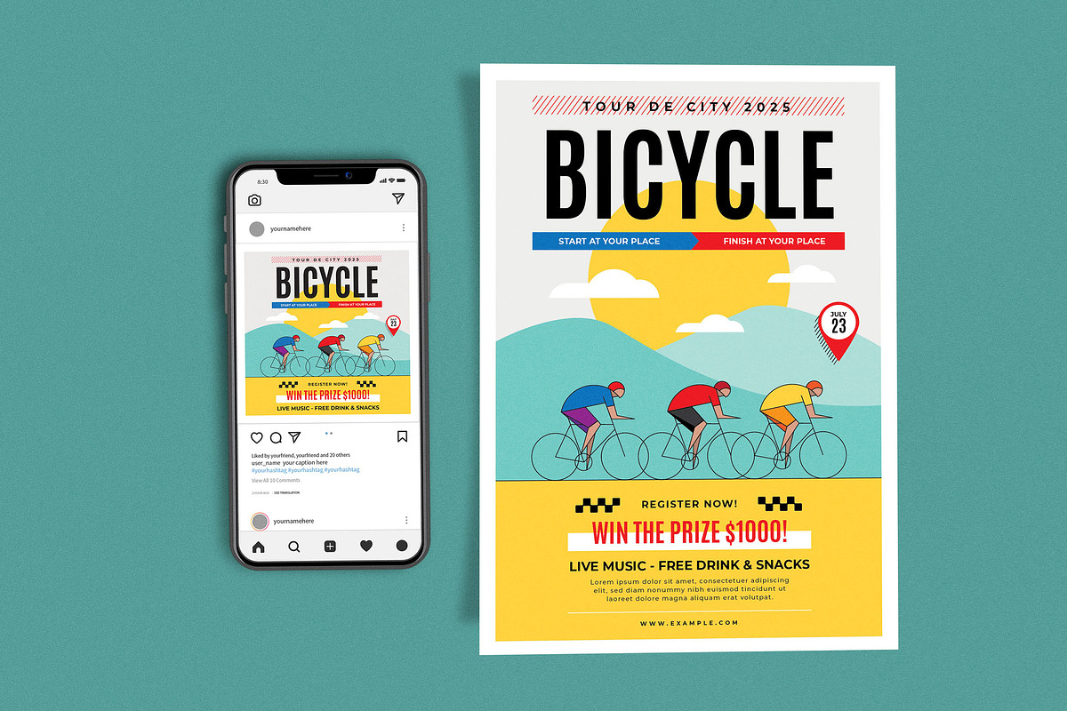 Bicycle Tour Sunrise, a Flyer Template by Me55enjah Design (Photo 1 of 4)