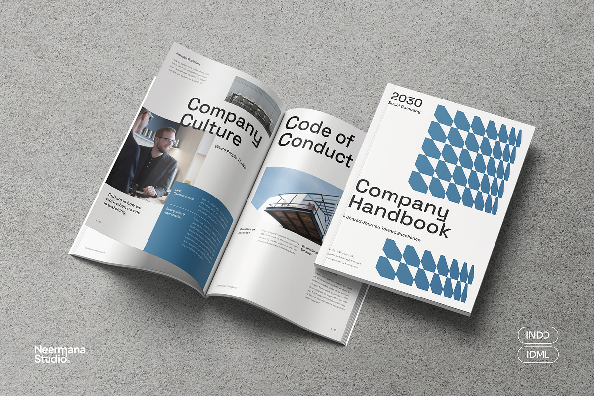 White Minimal Company Handbook, a Stationery Template by Neermana (Photo 1 of 10)