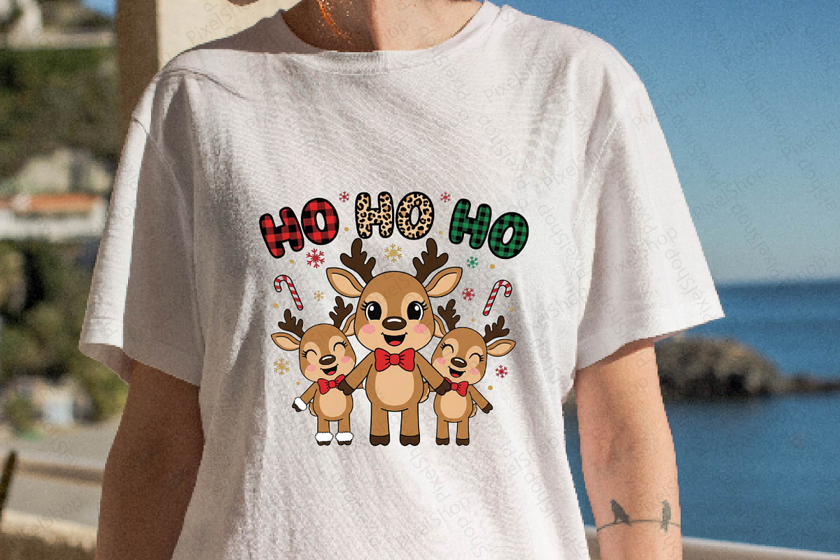Ho Ho Ho Reindeer Christmas PNG, an Illustration by DreamPrint404 (Photo 6 of 7)
