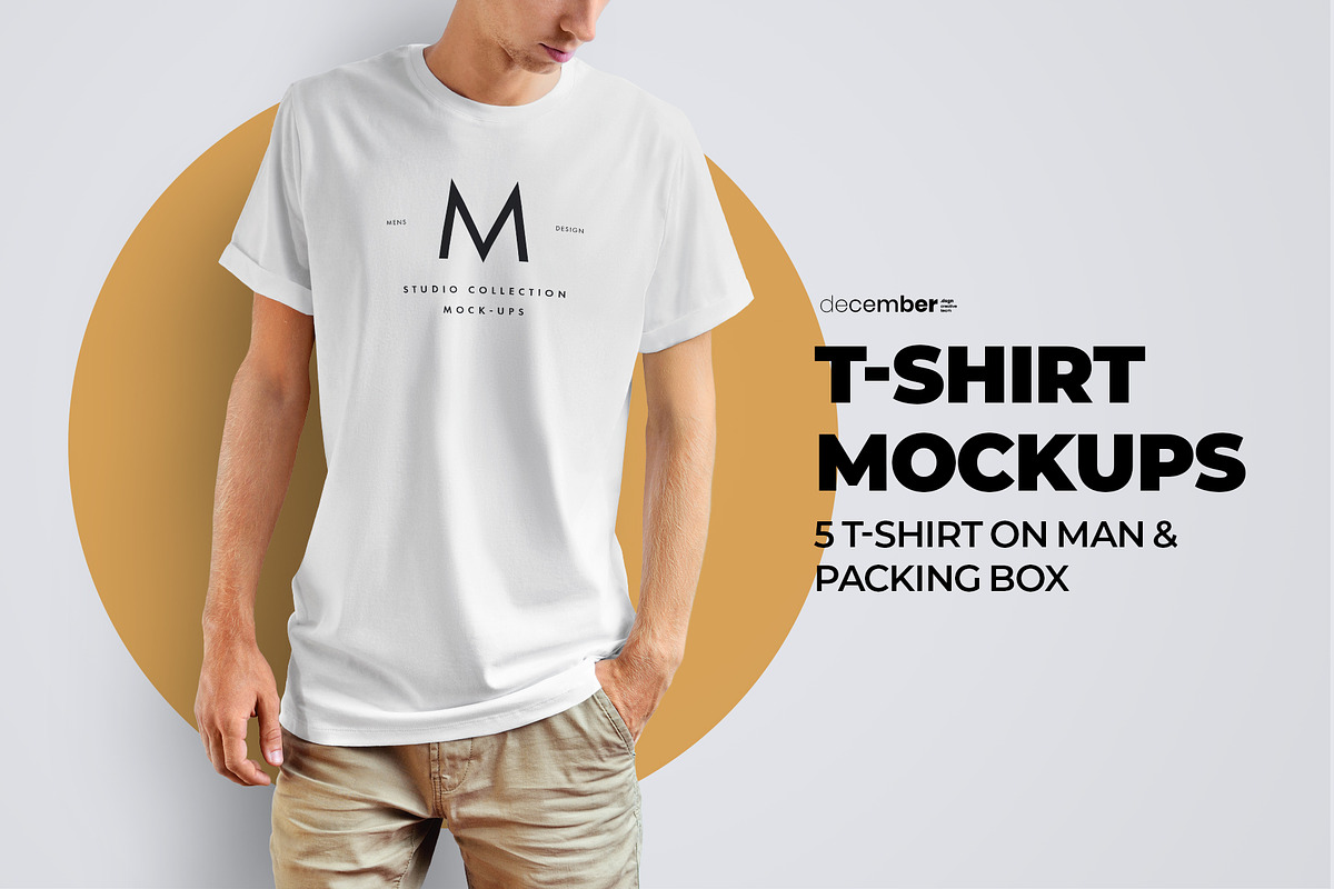 5 Mockups T-Shirts and Packing Boxes, a Packaging Mockup by Grow Design Craft Studio (Photo 1 of 6)