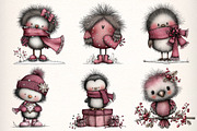 Whimsical Christmas Fluffy Birds, an Illustration by Dream Creation (Thumbnail 4 of 7)