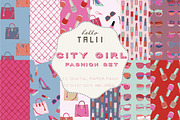 City Girl Fashion Set Digital Paper, a Pattern Graphic by Hello Talii (Thumbnail 1 of 3)
