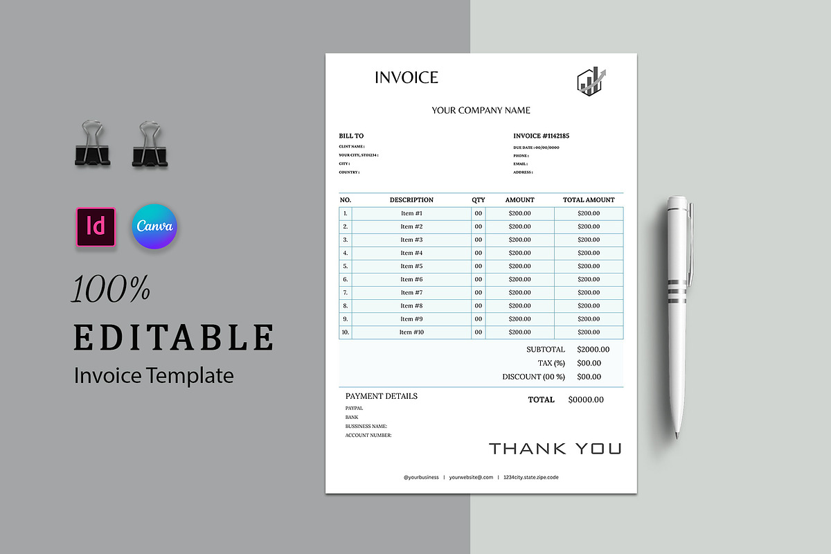 Invoice Template, a Stationery Template by Design Zone (Photo 1 of 3)