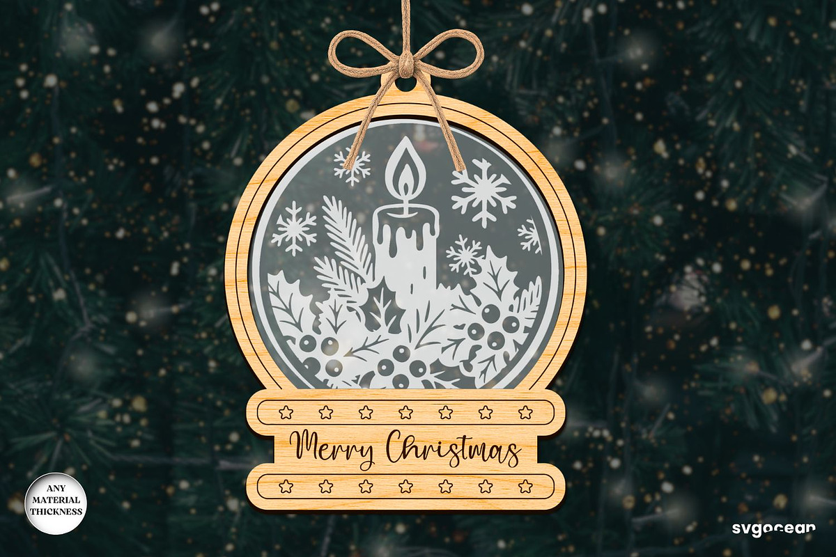 Christmas Snowglobe Ornaments SVG, a Decorative Illustration by svgocean (Photo 9 of 13)
