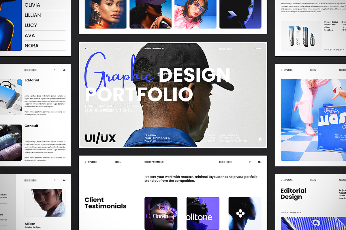 Minimal Design Portfolio Template, a Presentation Template by Studio Monova (Photo 6 of 19)