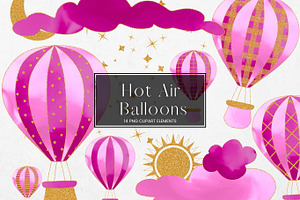 Pink Hot Air Balloon Clip Art