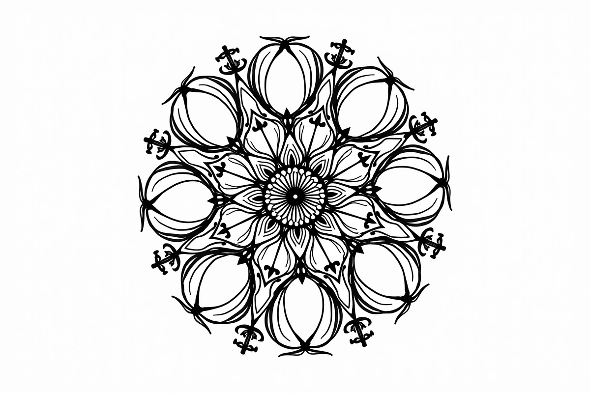 Relaxing Mandala Coloring Pages, an Illustration by jahid234 (Photo 2 of 11)