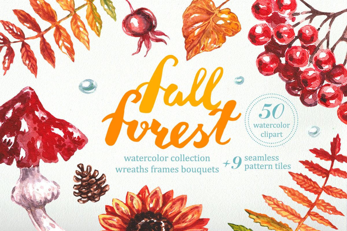 Watercolor Collection Fall Forest, an Illustration by AnnieDove (Photo 1 of 8)