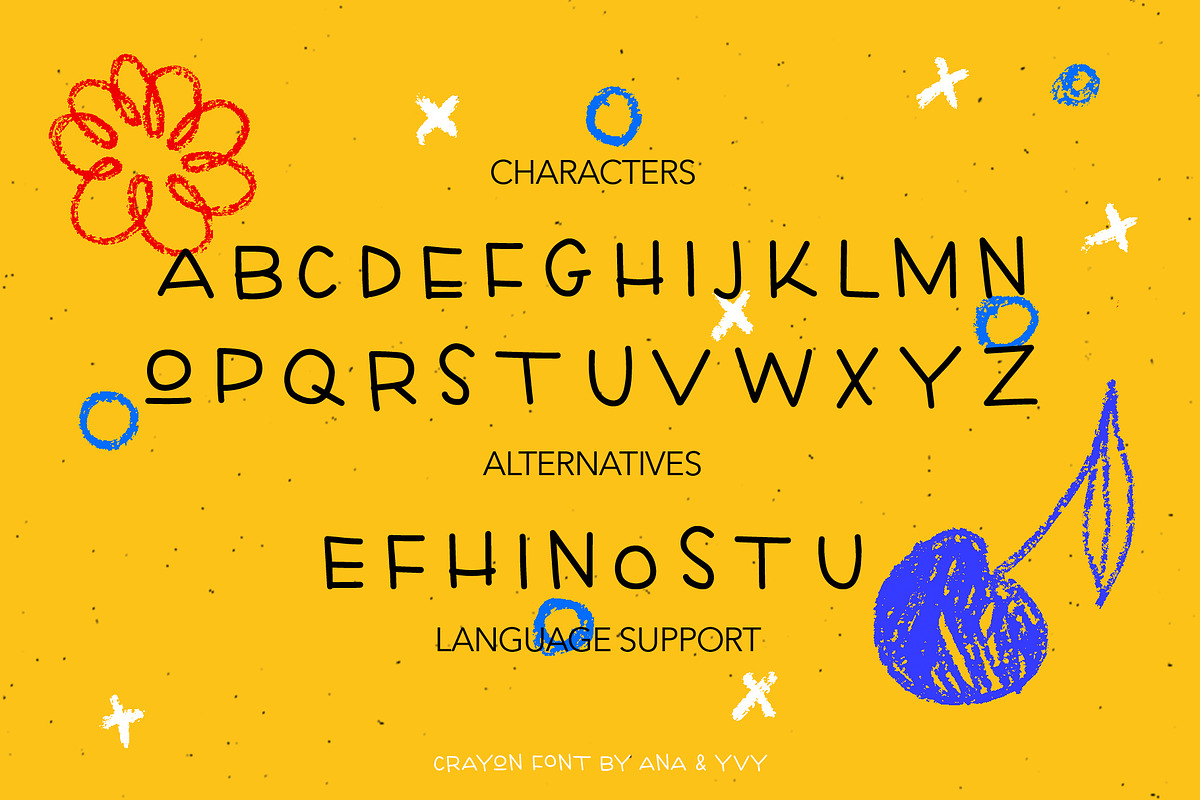 Crayon - handwritten playful font preview 6