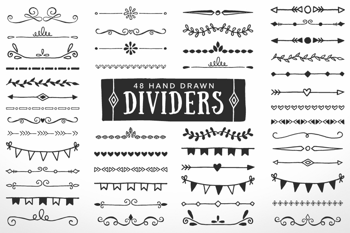 Hand Drawn Dividers Borders, an Illustration by AzmariDigitals