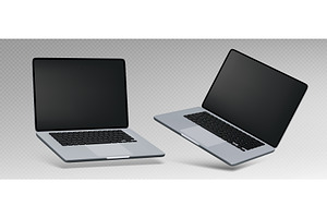 3d silver laptop mockup computers, a Technology Illustration by art PVP - market