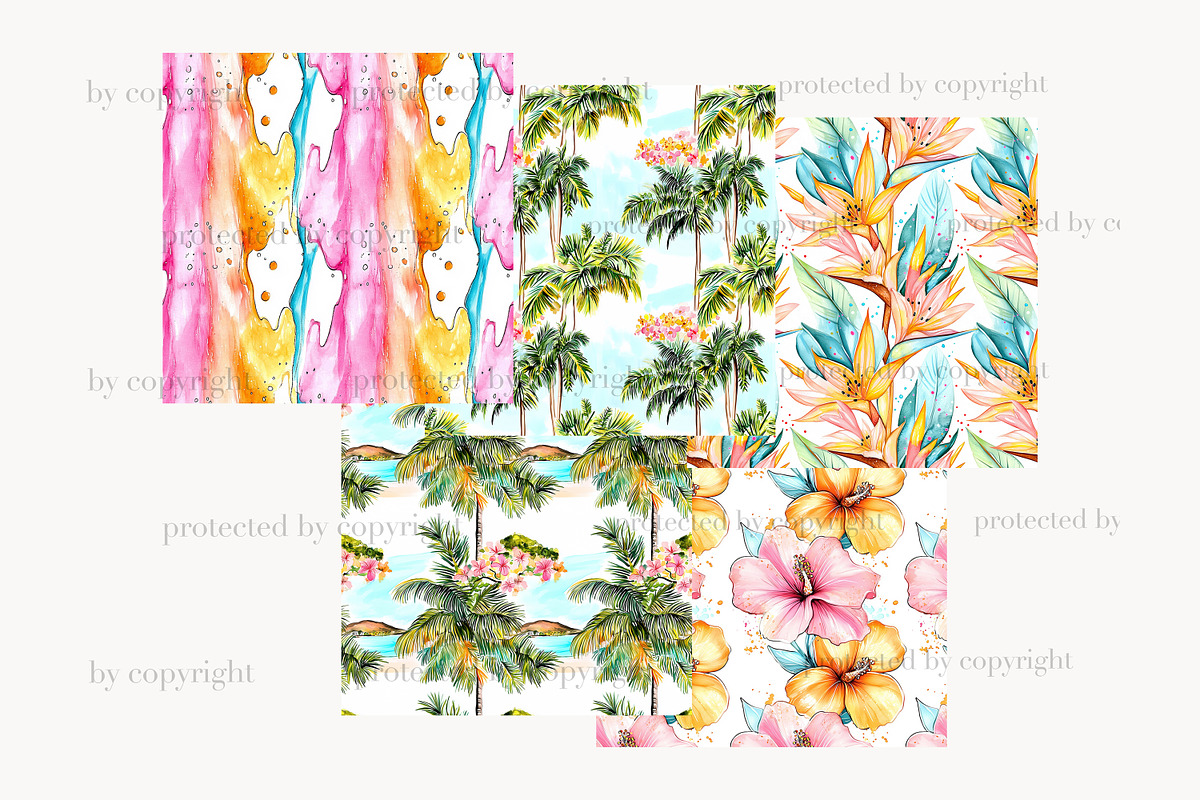 Tropical Summer Digital Paper, a Pattern Graphic by GlamArtZhanna (Photo 3 of 4)