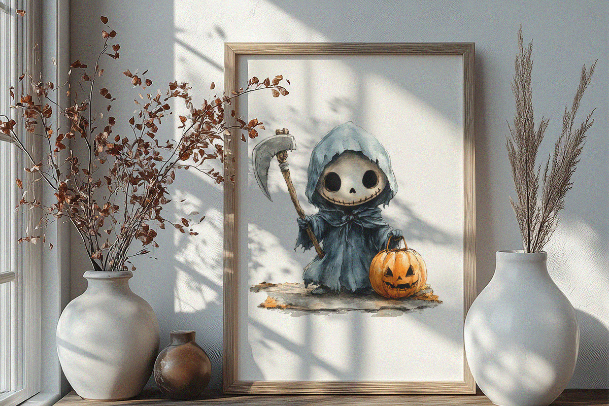 Watercolor Grim Reaper Collection, an Object Graphic by DesignBTF (Photo 4 of 5)