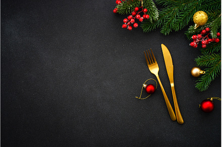 Christmas table setting with plate, a Food & Drink Photo by Nadia-nb