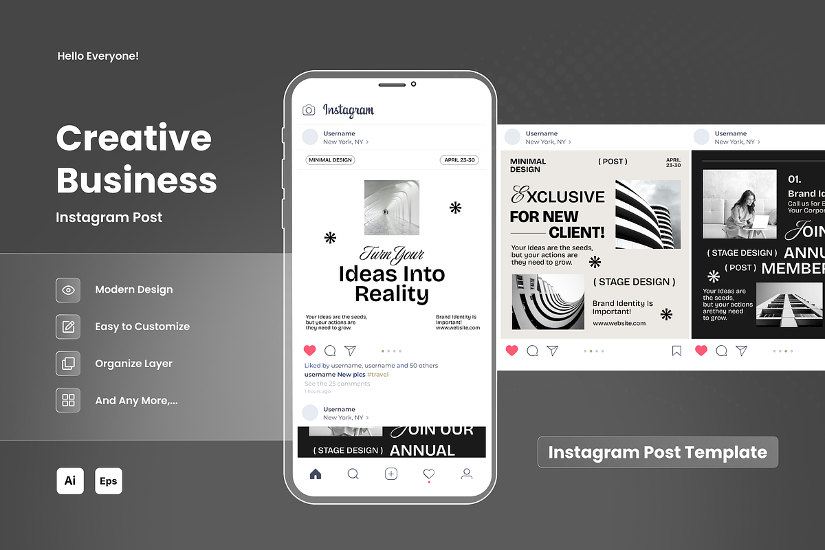 Minimalist Business Instagram Post, a Social Media Template by SquidPixey (Photo 5 of 6)
