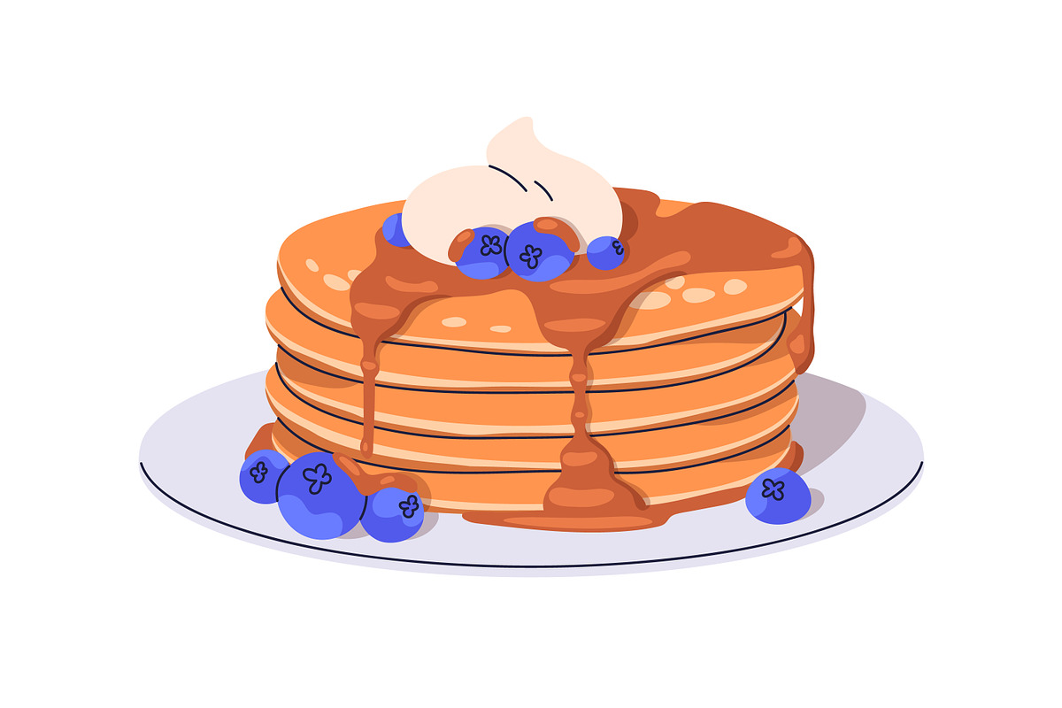 Yummy American pancake stacks set, a Food Illustration by Good Studio (Photo 9 of 11)