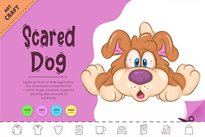 Cartoon Scared Dog. Clipart.
