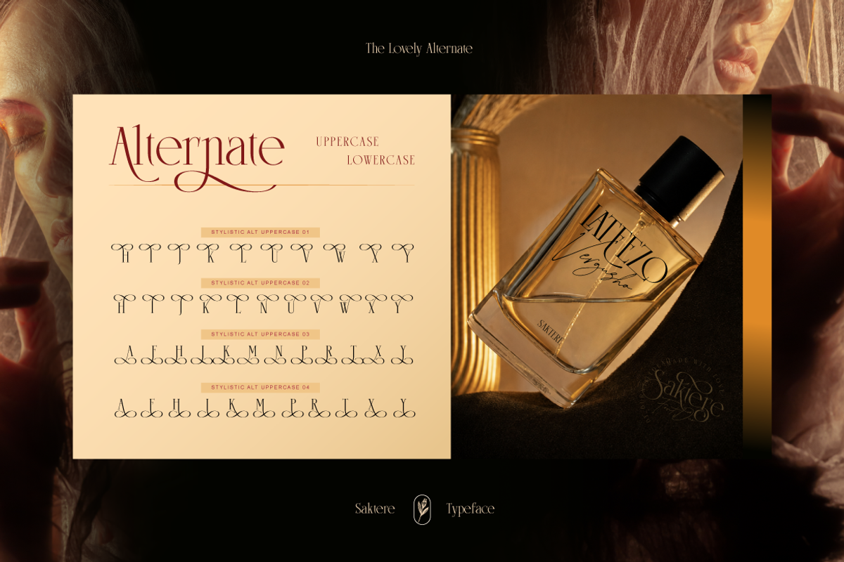 Saktere - Elegant Serif and Script, a Serif Font by Burntilldead (Photo 6 of 12)