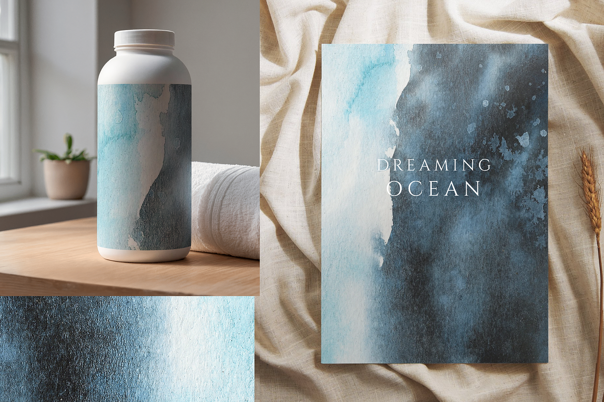 Deep ocean hand-painted backgrounds, a Texture Graphic by Kolorata Art (Photo 7 of 9)