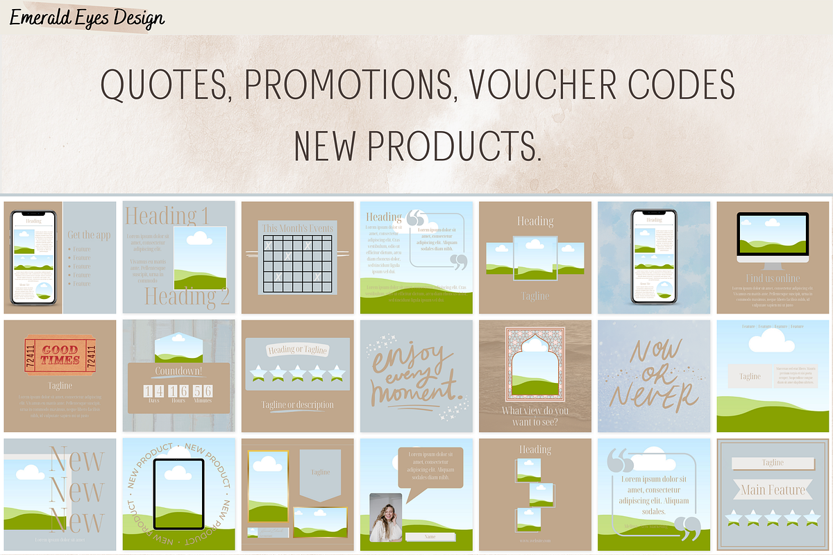 455 Canva Neutral Instagram Template, a Social Media Template by Emerald Eyes Design (Photo 4 of 13)