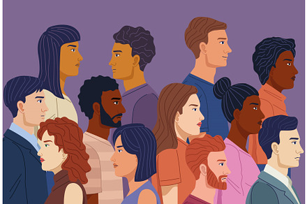 diversity people crowd, a Person Illustration by studiogstock
