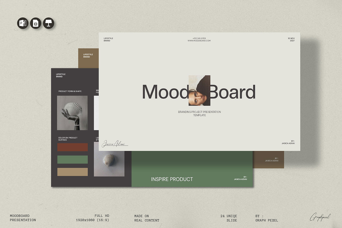 Mood Board Presentation Template, a Presentation Template by Graphpexel (Photo 1 of 8)