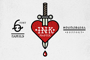 Ink Master old school tattoo font, a Blackletter Font by doffdog (Thumbnail 1 of 7)