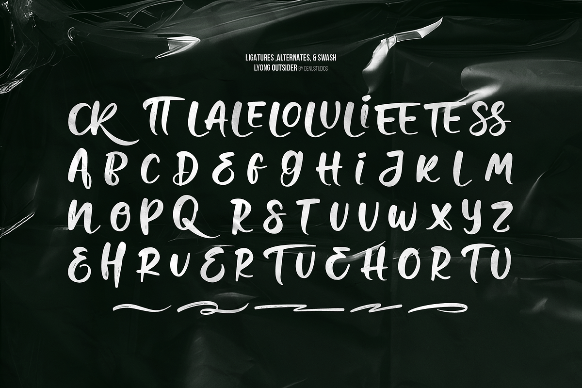 Lyong Outsider | Hand Drawn Brush, a Handwritten Font by Denustudios (Photo 13 of 13)