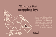 Pigeon vector illustrations, an Illustration by Hey Masha (Thumbnail 9 of 9)