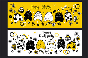 Set greeting cards with cute bears., a Flyer Template by Mira15