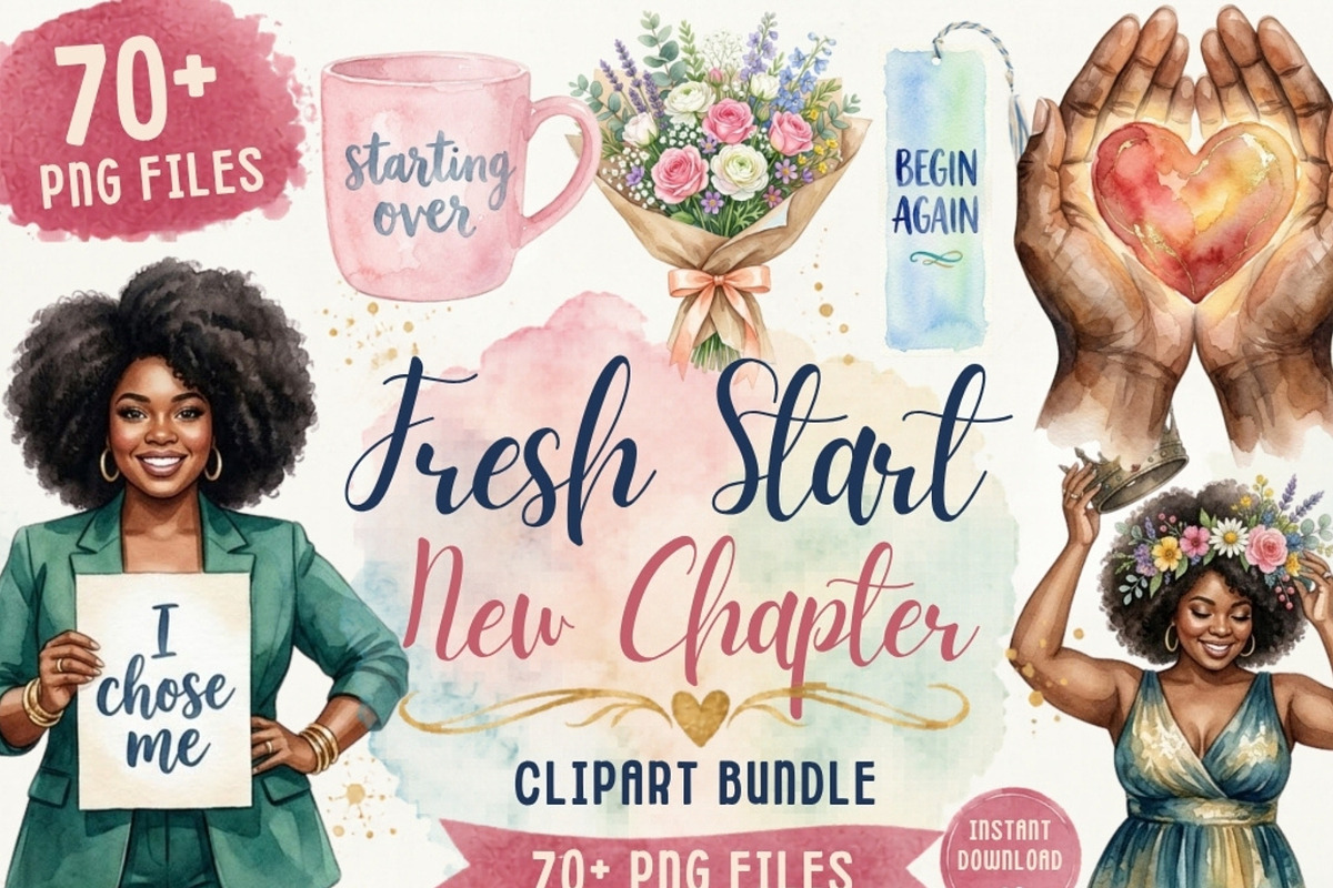 Fresh Start New Chapter Clipart, a Person Illustration by Tanya Kart (Photo 1 of 12)