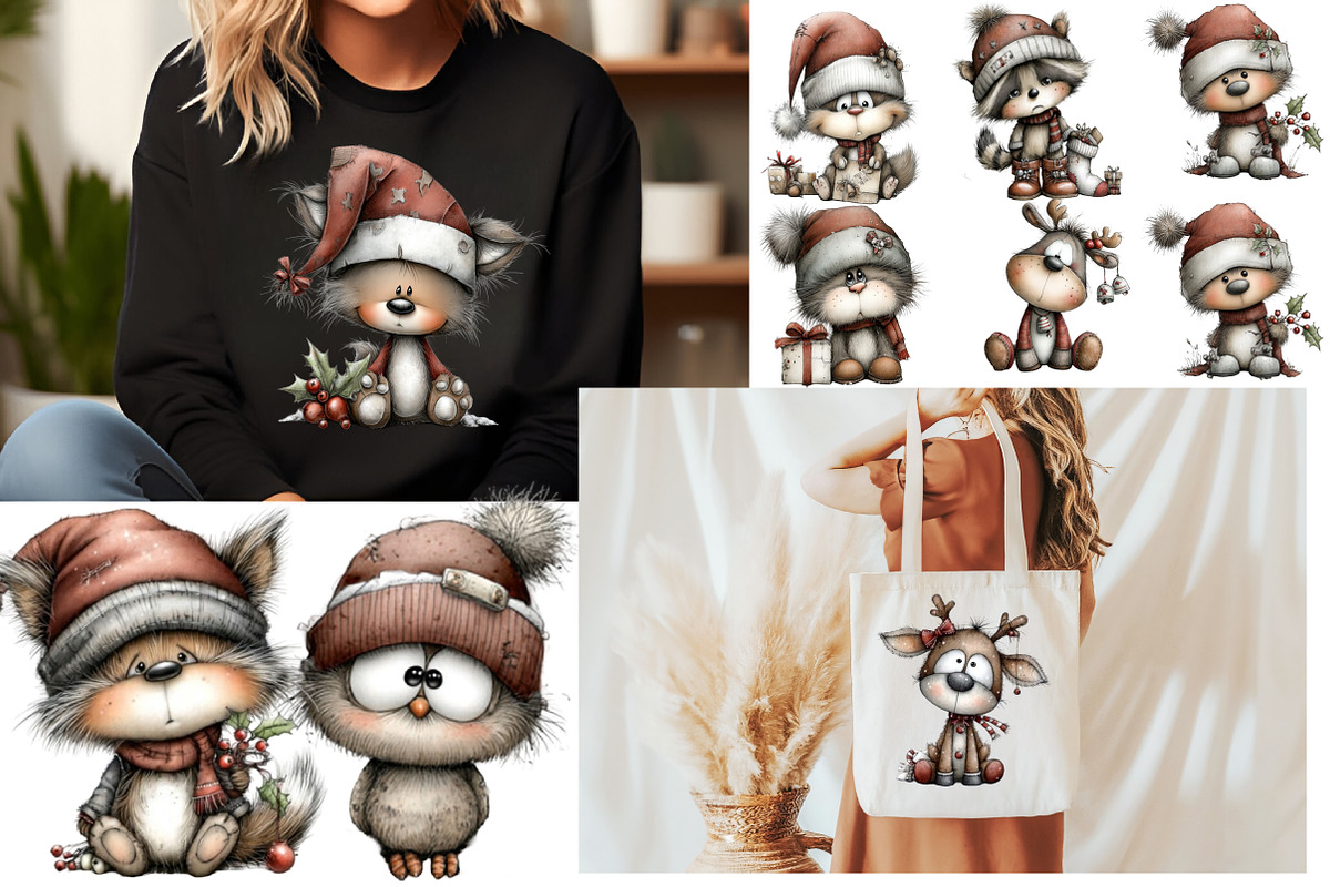 Whimsical Christmas Animal Clipart, an Illustration by Designworld (Photo 6 of 6)