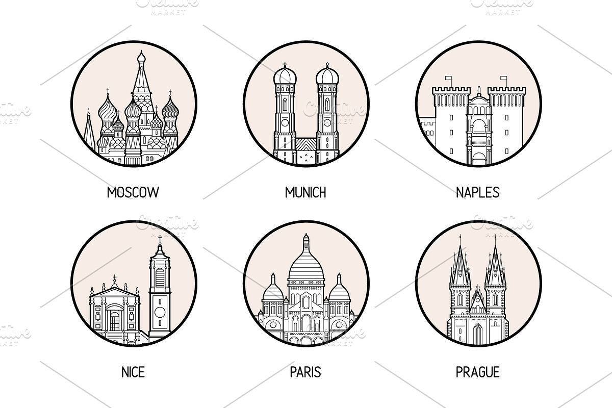 Icons of 30 European cities, a Work Illustration by TheMountBirdStudio (Photo 6 of 9)