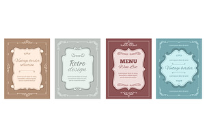 Vintage frame cards. Elegant retro, an Illustration by YummyBuum
