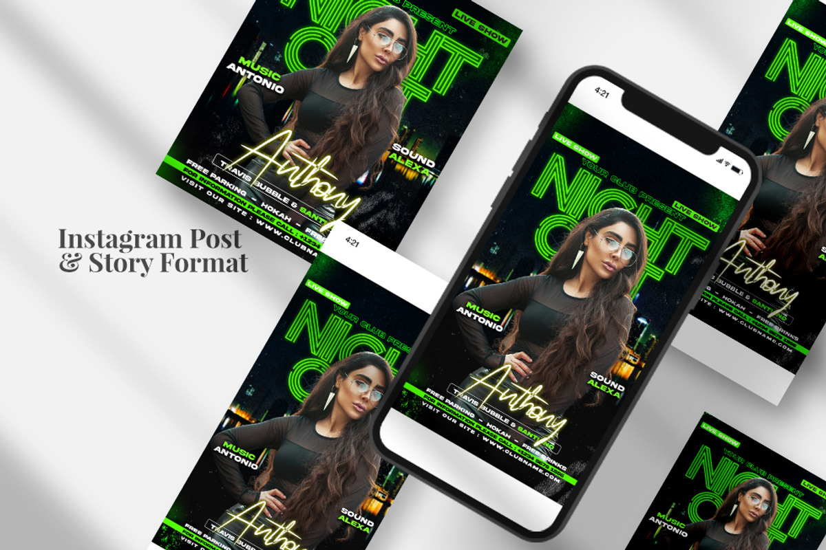 Night Out Club Party – Instagram PSD, a Social Media Template by studioflyers.com (Photo 3 of 3)