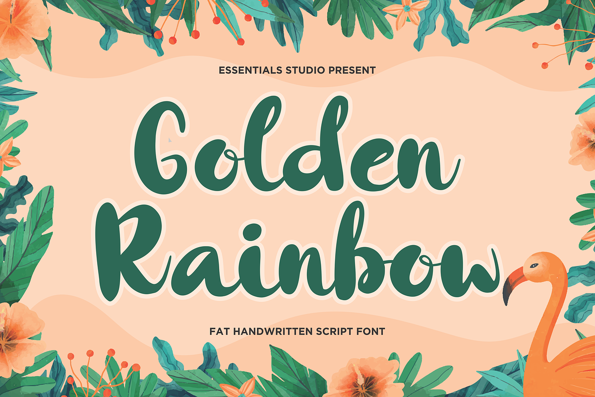 Golden Rainbow, a Script Font by Essentials Studio (Photo 1 of 9)