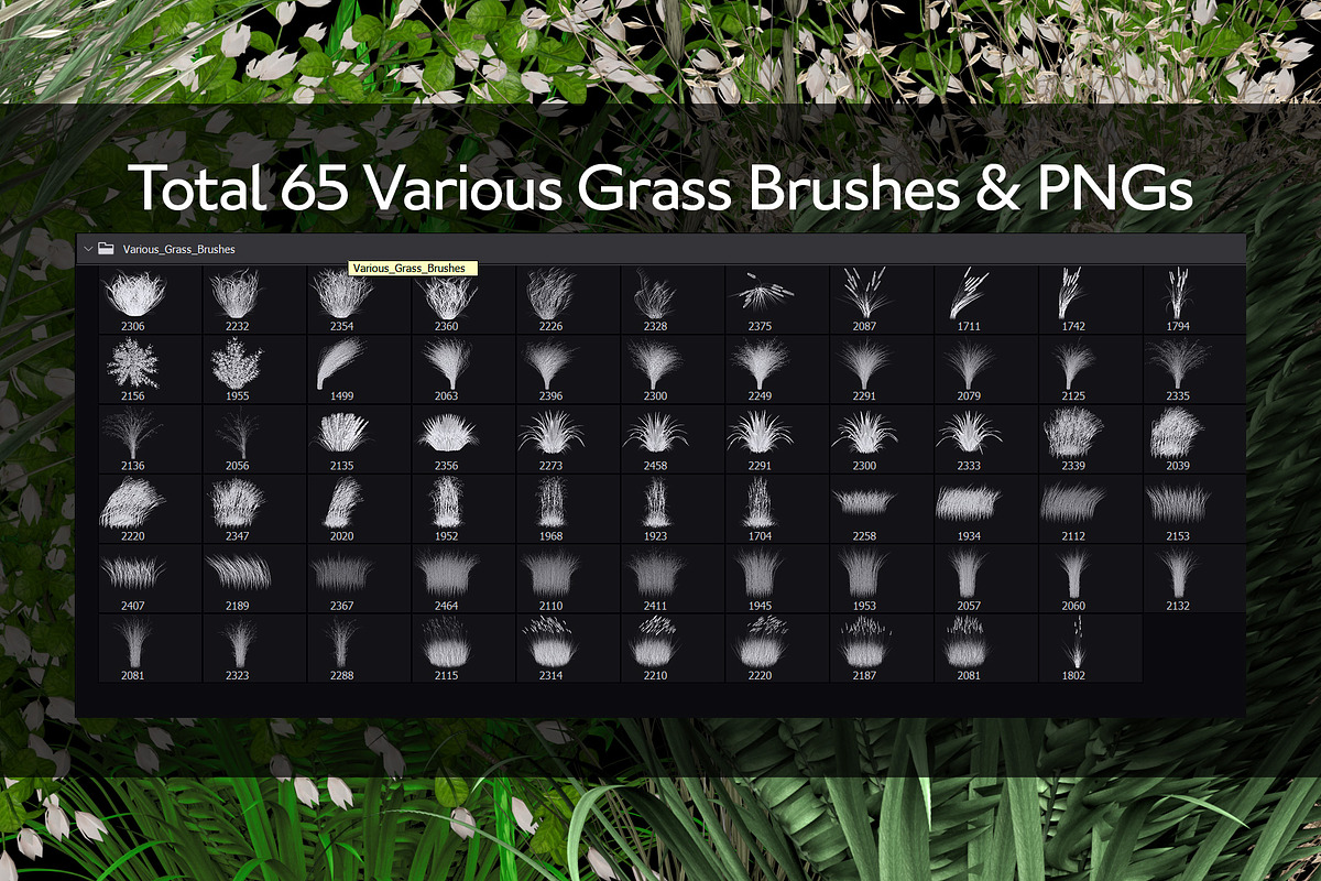 Various Grass Brushes for PS & PNGs, a Brush Add-On by Creative Graphics (Photo 3 of 5)