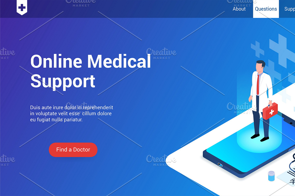 Isometric landing page template, an iPhone Mockup by Genestro Shop (Photo 5 of 5)