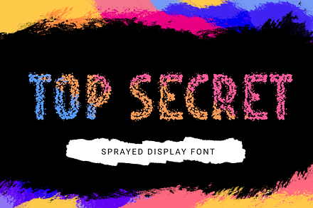 Top Secret | Sprayed Font, a Sans Serif Font by wowomnom