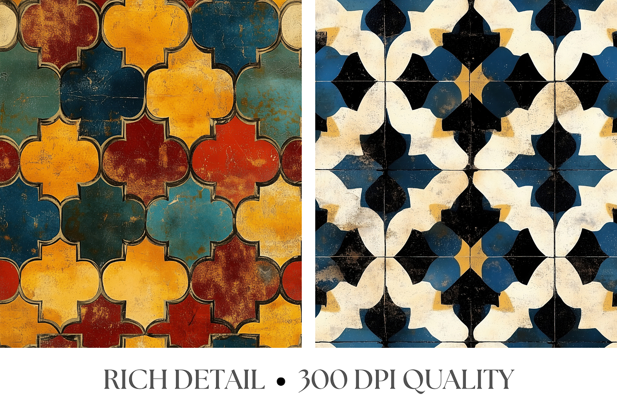 Moroccan Tile Textures, a Texture Graphic by Artful Assets Boutique (Photo 3 of 4)