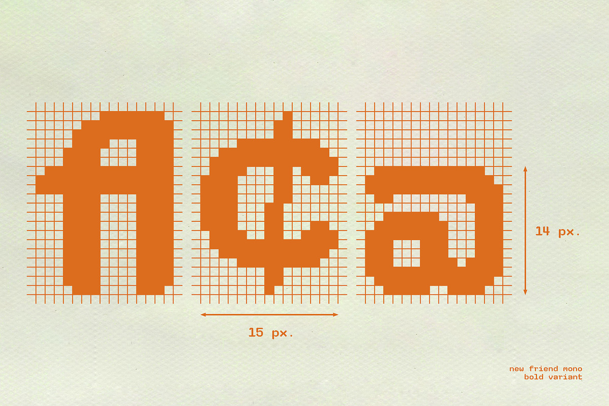 New Friend Mono | Pixel Sans-Serif, a Sans Serif Font by wendyleftmealone (Photo 3 of 9)