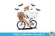 Cute ghost png, Halloween png, an Illustration by Watercolor design (Thumbnail 1 of 3)