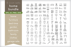 Home 8-pack icon bundle