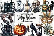 Vintage Halloween Clipart Bundle, an Illustration by DreamArtGraphic (Thumbnail 1 of 5)
