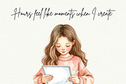 Cozy Craft Girl Clipart, a Person Illustration by Anna Design Studio (Thumbnail 9 of 9)
