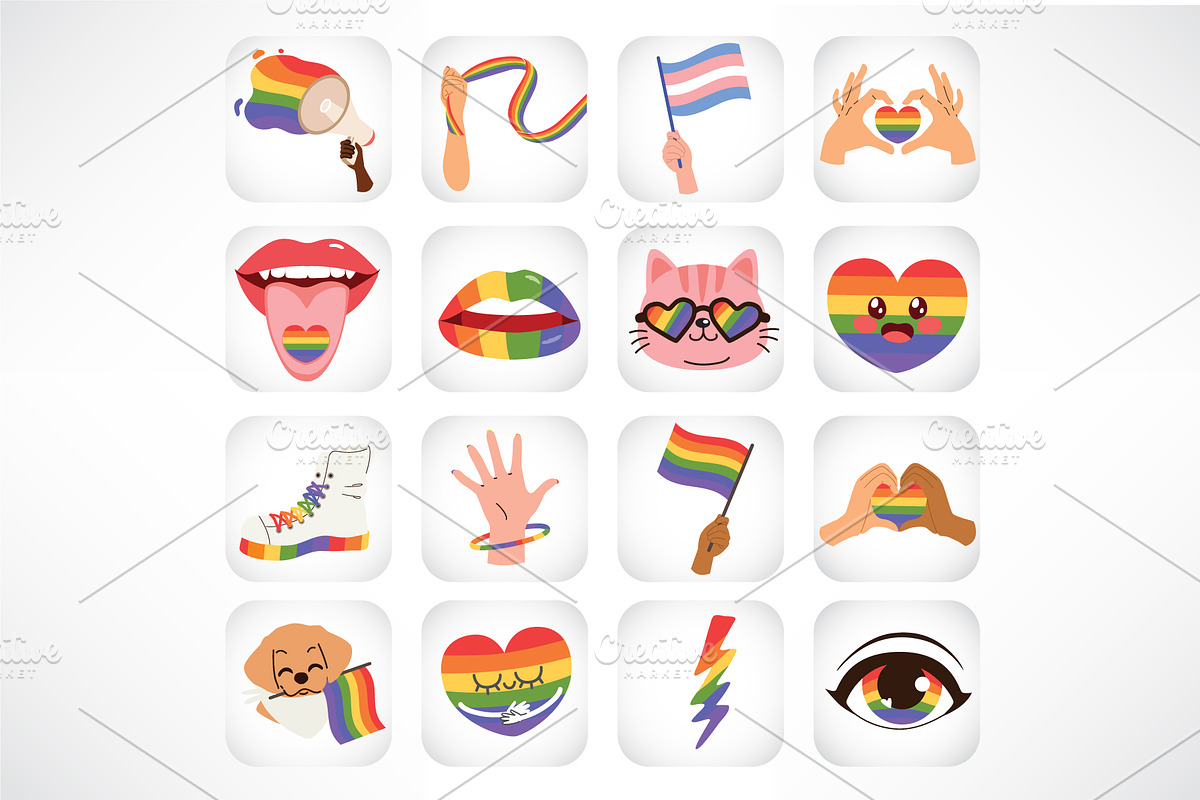 LGBTQ Pride Clipart – 20 Icons, an Emoji Icon by Kakigori Studio (Photo 2 of 3)