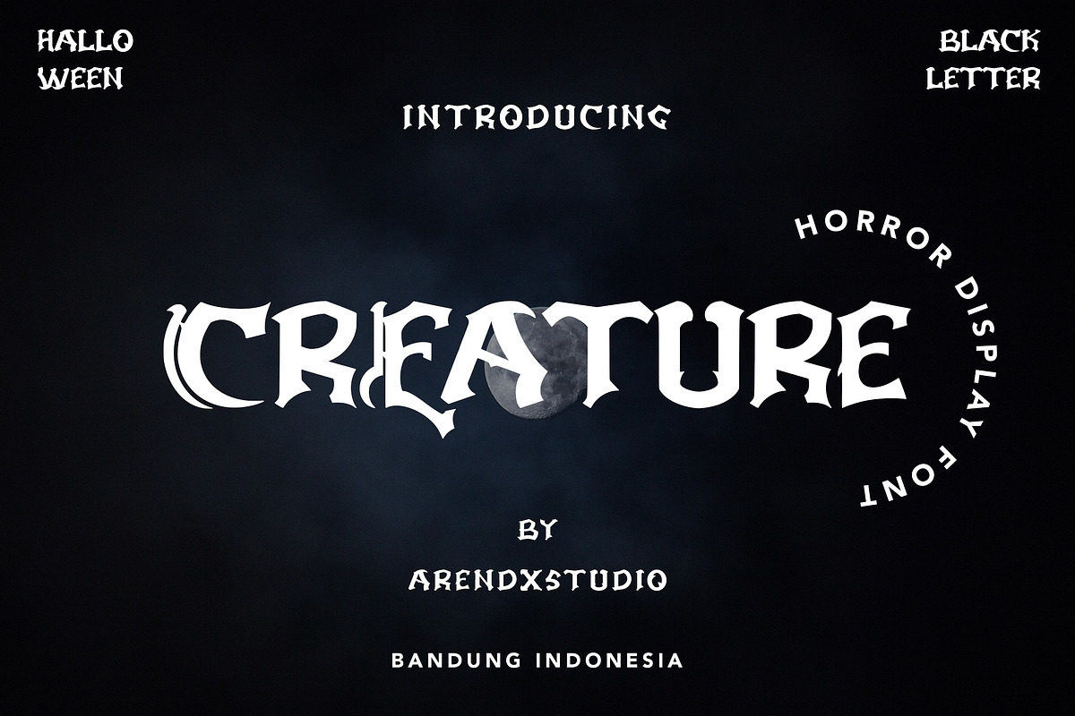 Creature - Horror Display Font, a Handwritten Font by Arendxstudio